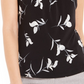 Calvin Klein Women's Floral Pleated-Neck Sleeveless Top Gray Size Small