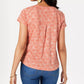 Style & Co Women's Cotton Printed V Neck T-Shirt  Orange Size PP