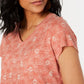 Style & Co Women's Cotton Printed V Neck T-Shirt  Orange Size PP