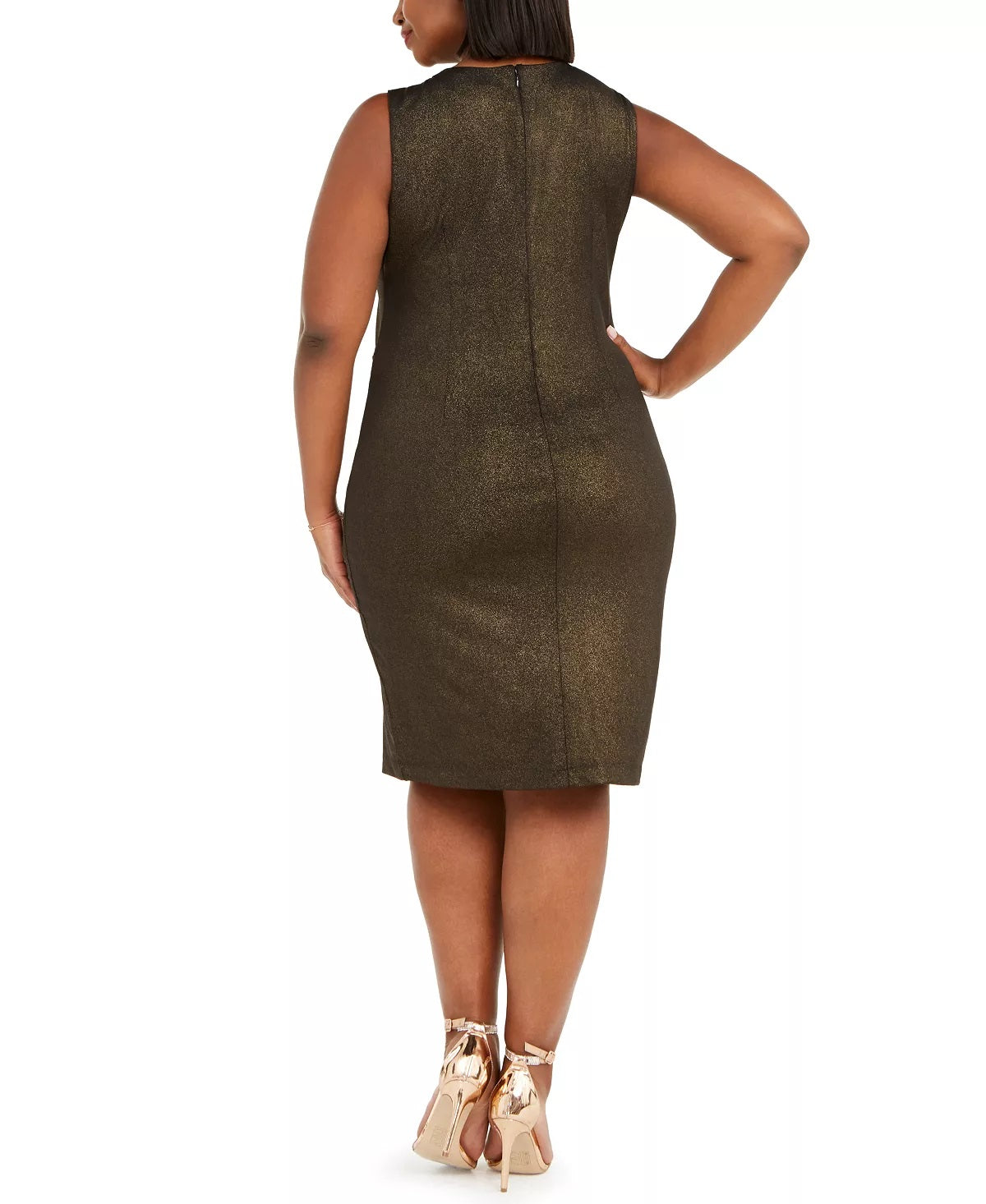 Taylor Women's Plus Side Ruched Dress Black Size 24W