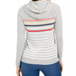 Charter Club Women's Striped Hoodie Sweater Gray Size PS