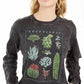 True Vintage Women's Succulent Long Sleeve Graphic T-Shirt Black Size X-Small
