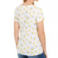 Style & Co Women's Printed Side Tie T-Shirt Yellow Size Medium