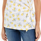 Style & Co Women's Printed Side Tie T-Shirt Yellow Size Medium