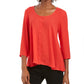 Style & Co Women's Swing Blouse Red Size Small