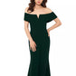 Betsy & Adam Women's Petite Off-The-Shoulder Gown Green Size 12 Petite