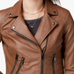 Coffeeshop Juniors' Faux-Leather Moto Jacket Beige Size Large
