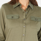 Karen Scott Women's Mixed-Media Button-Front Top Green Size X-Small