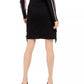 INC International Concepts Women's Fringe-Trim Denim Skirt Black Size 2