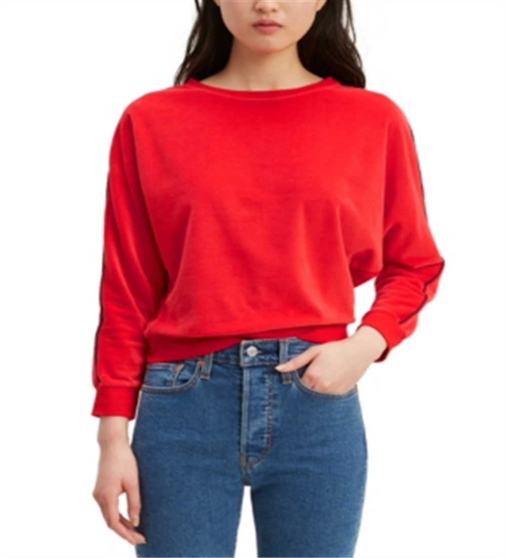 Levi's Women's Velour Dolman Sleeve Top Red Size S