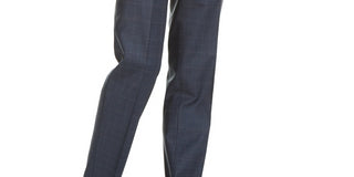 Hugo Men's Modern Fit Plaid Suit Pants Blue Size 38
