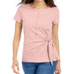 Style & Co Women's Side Tie Top Pink Size Medium