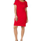 Karen Scott Women's Cotton Button Shoulder Dress Red Size Large