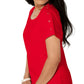 Karen Scott Women's Cotton Button Shoulder Dress Red Size Large