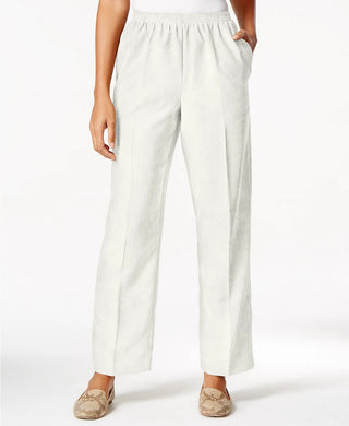 Alfred Dunner Women's Classic Corduroy Pants Beige Size 18P