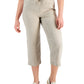 Charter Club Women's Linen Capri Tie Waist Pants Brown Size X-Large