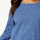 Karen Scott Women's Cotton Marled Curved Hem Top Blue Size X-Small