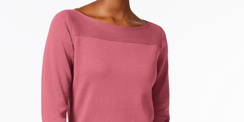 Karen Scott Women's Cotton Button Trim Sweater Pink Size PS