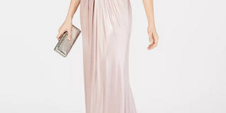 Adrianna Papell Women's Metallic Mermaid Gown Pink Size 2
