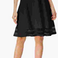 Calvin Klein Women's Sleeveless Jewel Neck Knee Length Fit + Flare Dress Black Size 4 Petite