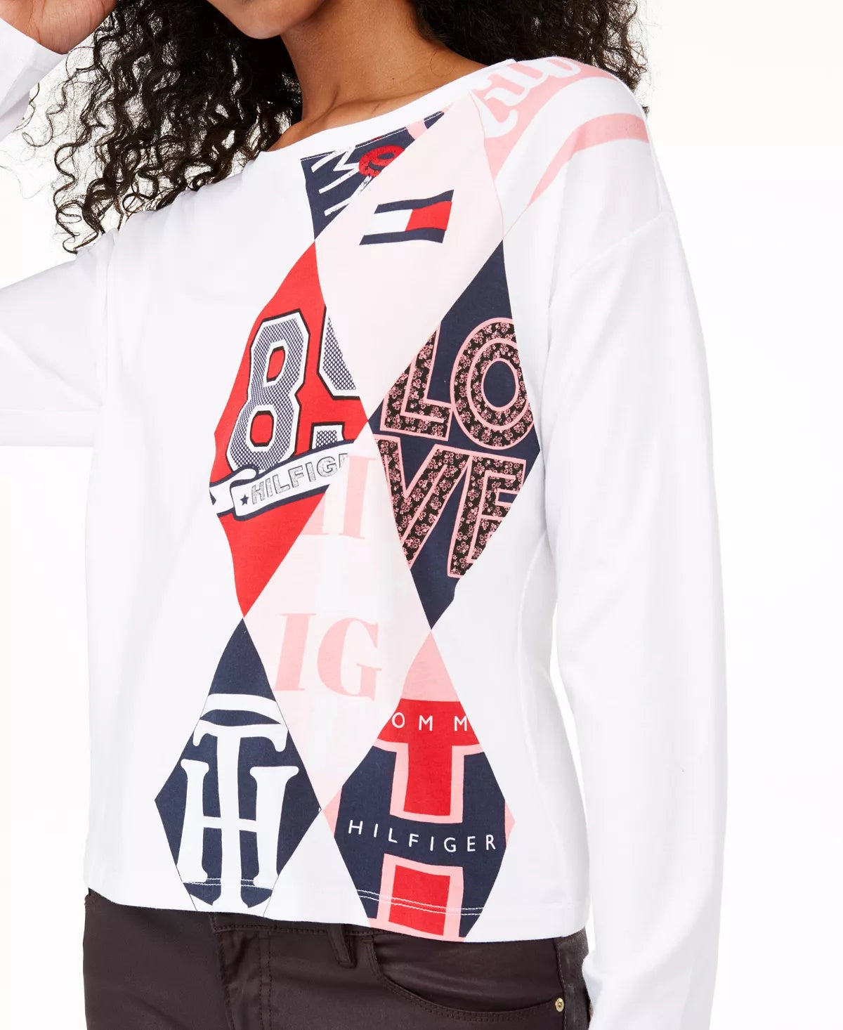 Tommy Hilfiger Women's Heritage Graphic Top White Size Medium