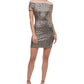 Guess Women's Off The Shoulder Animal Print Dress Yellow Size 4