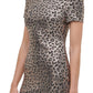 Guess Women's Off The Shoulder Animal Print Dress Yellow Size 4