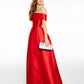 B Darlin Junior's Off The Shoulder Gown Red Size 15/16