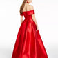 B Darlin Junior's Off The Shoulder Gown Red Size 15/16