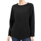 Karen Scott Women's Sport Fleece Sweatshirt Black Size X-Large