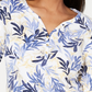 Karen Scott Women's Printed Henley Navy Size Petite Medium