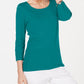 Karen Scott Women's Cotton Scoop Neck Top Green Size PL