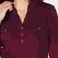 Karen Scott Women's Cotton Johnny-Collar Utility Shirt Red Size X-Small