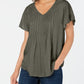 Style & Co Women's Petite Textured Flutter-Sleeve Top Green Size PM