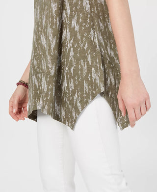 Style & Co Women's Printed Tank Top Green Size PP