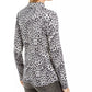 Charter Club Women's Printed Cotton Turtleneck Top White Size X-Small