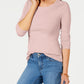 Charter Club Women's Pima Cotton Long Sleeve Top Pink Size Small
