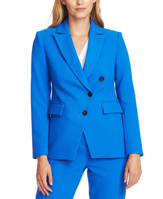 Vince Camuto Women's Asymmetrical Front Parisian Crepe Blazer Blue Size 10