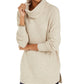 Style & Co Women's Ribbed Turtleneck Sweater Beige Size PL