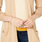Maison Jules Women's Long Open Front Jersey Sweater Beige Size Large
