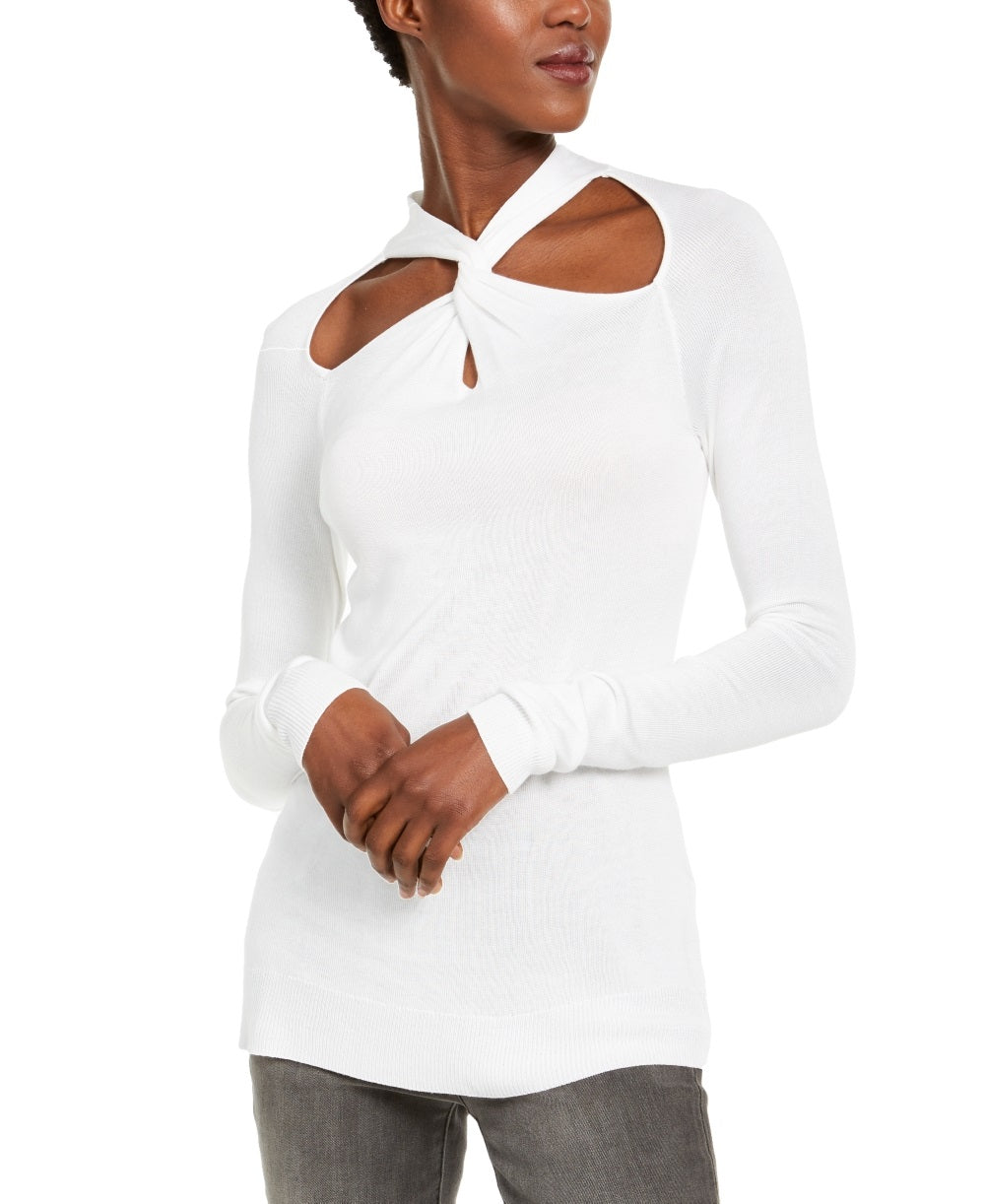 Michael Kors Women's Twisted Sweater White Size Medium
