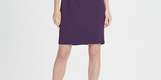 DKNY Women's V Neck Ruffle Cap Sleeve Sheath Dress Purple Size 2