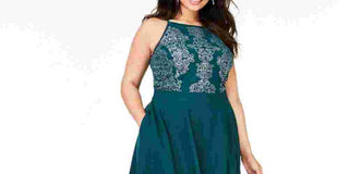 Speechless Women's Trendy Plus Size High-Low Fit & Flare Dress Green Size 24