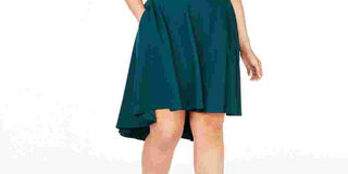 Speechless Women's Trendy Plus Size High-Low Fit & Flare Dress Green Size 24