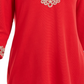 Charter Club Women's Lace-Trim Tunic Top Red Size Small