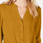 INC International Concepts Women's Twist Front Button Up Top Yellow Size PXL
