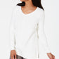 Karen Scott Women's Cotton Mixed-Stitch Sweater White Size X-Small