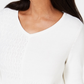 Karen Scott Women's Cotton Mixed-Stitch Sweater White Size X-Small