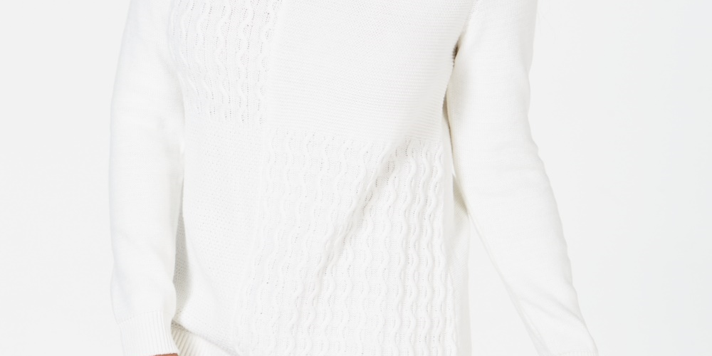 Karen Scott Women's Cotton Mixed-Stitch Sweater White Size X-Small
