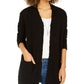 Style & Co Women's Popcorn Knit Open Front Cardigan Black Size X-Small